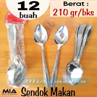 MIA_ Sendok Makan 303 ( 12 pcs / 1 Lusin ) Stainless Steel Anti Karat Spoon Fork Dinner 210gram/bks 