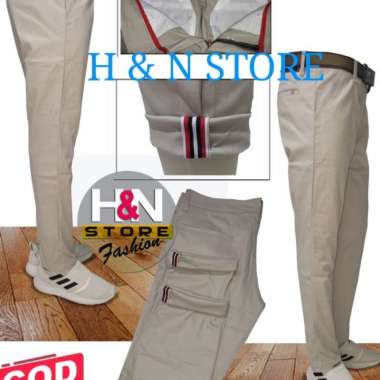 celana panjang chino pria+celana panjang katun+celana chino cream - cream, 27 29 cream