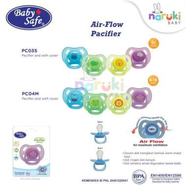 Baby Safe Air Flow Pacifier Empeng Bayi Babysafe Umur 0 dan 6 Bulan S (0-6 Bulan) Biru