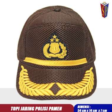 Topi Jaring Po Li Si Pamen Cokelat - Topi Po Li Si Pamen