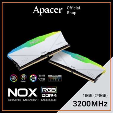 Memory RAM PC APACER NOX RGB DDR4 2X8GB 3200MHZ PUTIH