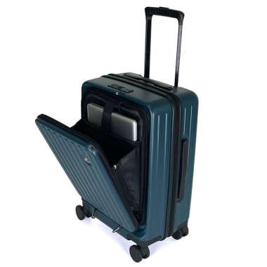 Navy Club Emerald Koper Hardcase PC - 4 Roda Putar TSA Lock - Size 20 Inch Dark Green
