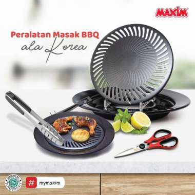 Maxim Ultra Grill Set Alat Pemanggang Bulat Teflon Anti Lengket 25cm
