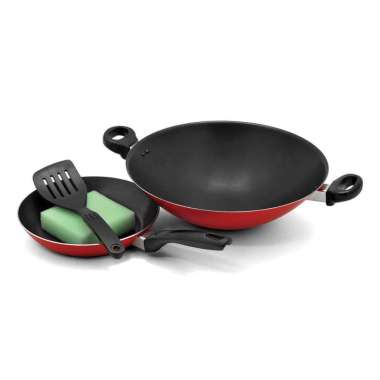 Maxim Valentino 2pcs Set Wajan Penggorengan Teflon Anti Lengket + Spatula + Sponge