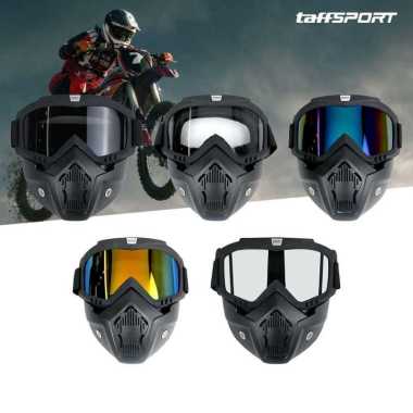 Google Mask Helm Masker Kacamata Motor Goggles Trail Cross kacamata full face black gold