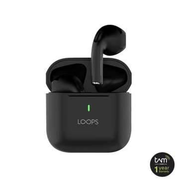 Loops TWS True Wireless Bluetooth Earphone Pop X26 - USB Tipe C - New Original Garansi Resmi black