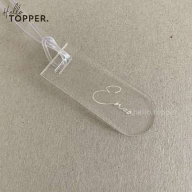 Custom Bag Tag Custom Gantungan Tas Luggage Tag Akrilik Grafir Rectang