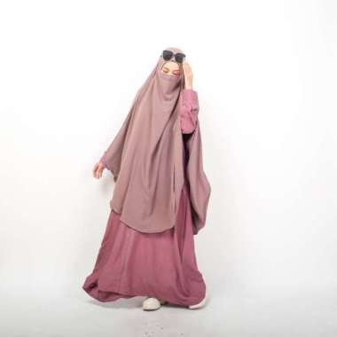 Ziyah.id - French Khimar NonPad Jumbo Daily Karet Kancing XXL Rosetaupe