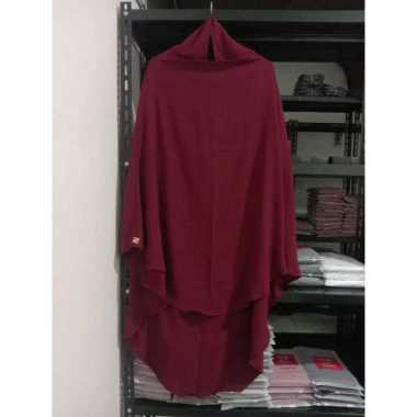 Ziyah.id - French Khimar NonPad Jumbo Daily Karet Kancing XXL Marun