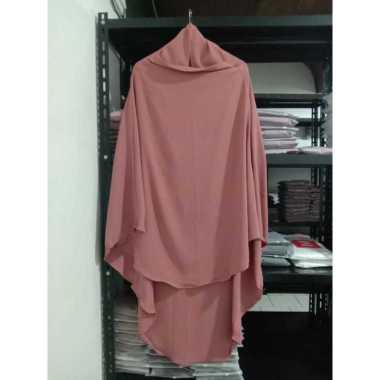 Ziyah.id - French Khimar NonPad Jumbo Daily Karet Kancing XL Coral