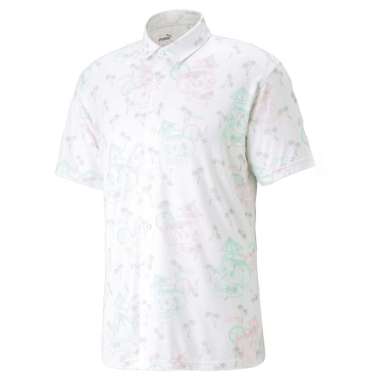 Kaos Golf Pria Puma Mattr Tropi-cool Shirt Bright White-Mint 53874901 L