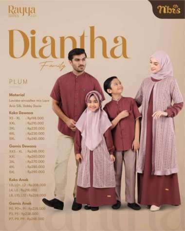 SARIMBIT NIBRAS TERBARU 2024 DIANTHA PLUM GAMIS S