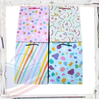 Paper Bag Kiky Paper Bag C Matt Pastel Pattern - Satuan