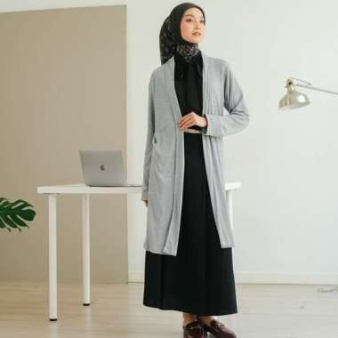 Zoya KRITI-A Cardigan - Cardigan Outer Wanita - Bahan Premium Knitt M GREY