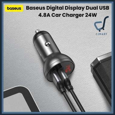 Baseus Digital Display Dual USB 4.8A Car Charger 24W