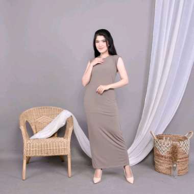 PUSSAT Gista Inner Manset Gamis Kutung Jersey Manset Gamis Tanpa Lengan Lekbong Inner Dress Buntung