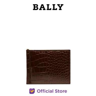 BALLY Bifold Clip Wallet Crocodile Embossed - Wallet - Brown