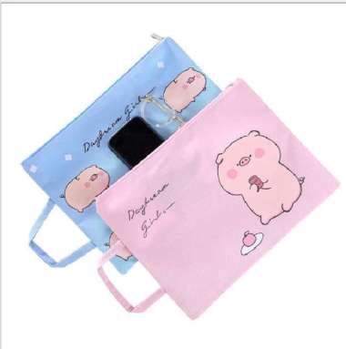Map File Binder Cute Pig Pouch Holder A4 Dokumen Holder 819-90