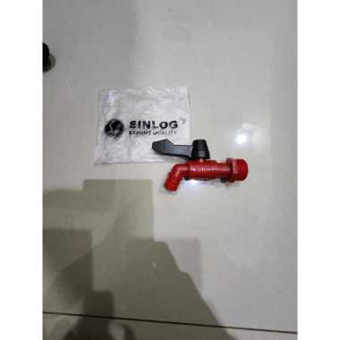Kran Air PVC Sinlog Merah 3/4 Inch Keran Tembok Kamar Mandi Taman