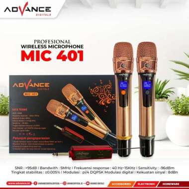 Mic Advance Wireless Mic-401 (40HZ-15KHz) / Mic Double advance 401