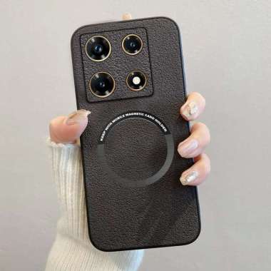 Softcase Infinix Note 30 Pro Luxury Magsafe Leather Magnetic Infinix Note 30 Pro Biru