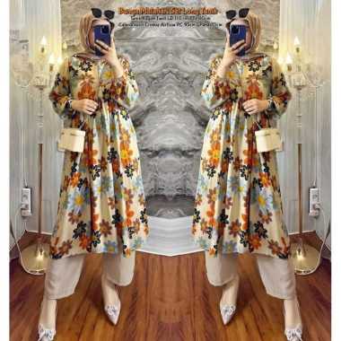 Sanaya Set Long Tunik - One Set Wanita Kekinian Tunik Ceruti Babydoll Baju Setelan Celana Kulot OOTD