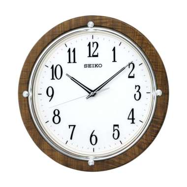 Jam Dinding Seiko QXZ004B 33cm White Dial Round Case Coklat