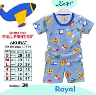 KELFI SETELAN ANAK FULL PRINTING COWOK CEWEK "DIAGO EDITION" 8 ROYAL