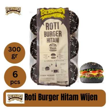 Bernardi Roti Burger wijen Polos | Roti Hot Dog Bernardi | Roti Burger Hitam Wijen | Buger Black See