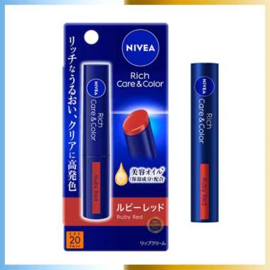 Nivea Rich & Care Color Lip Balm All Variant Original SPF 20 PA++ Ruby Red