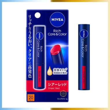 Nivea Rich & Care Color Lip Balm All Variant Original SPF 20 PA++ Sheer Red