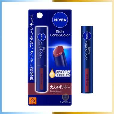Nivea Rich & Care Color Lip Balm All Variant Original SPF 20 PA++ Borde.aux