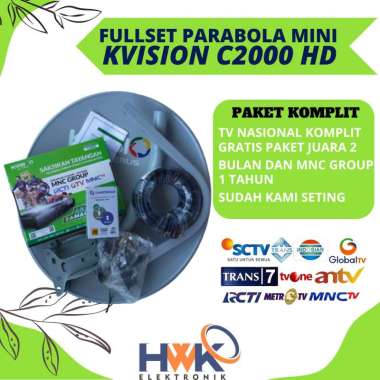 Paket komplit parabola mini WARNA ABU REKOMENDASI K-Vision Fullset tinggal pasang open MNC Grup