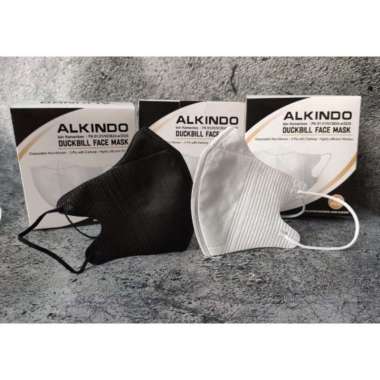 [50PCS] MASKER DUCKBILL MOUSON/ALKINDO PREMIUM 4PLY DISPOSABLE/MASKER DUCKBILL HITAM PUTIH DB ALKIND