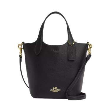 [12.12 Dealcember] Coach Hanna Bucket Bag Leather Black Black