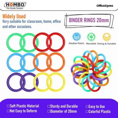 Binder Rings Plastic 20mm / Plastik Binding O Ring / Ring Binder Buka Tutup / DIY Binder Ring / Loos