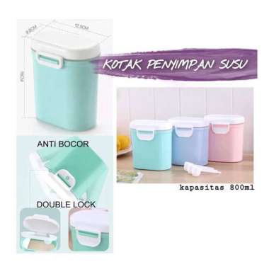 KOTAK PENYIMPANAN SUSU 800ML / TEMPAT SUSU BUBUK / TOPLES SUSU 800ML PINK