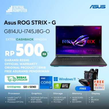 Asus ROG Strix - G G814JU-I745J8G-O Intel Core i7-13650HX GeForce RTX 4050 RAM 16GB DDR5-4800 SSD 51