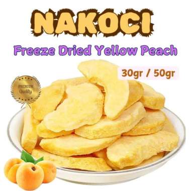 NO BRAND NAKOCI Freeze Dried Fruit Peach Slice/ Buah Persik Kering Iris / Yellow Peach Dried Premium