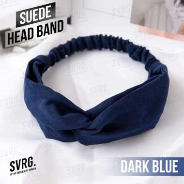 Svarga Head Band Sport / Headband Olahraga Suede Navy Blue
