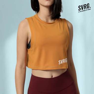 Svarga Moove Crop - Baju Olahraga Wanita - Crop Tank Top XS Yellow Mustard