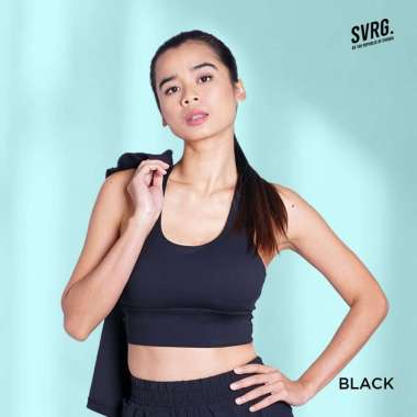 Svarga Hestia Sport Bra - Yoga Bra Olahraga Wanita - Seamless XS Black