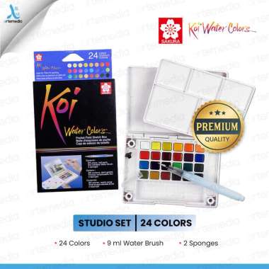 Sakura Koi Watercolor 24 Pocket Field Sketch Box Irisdescent