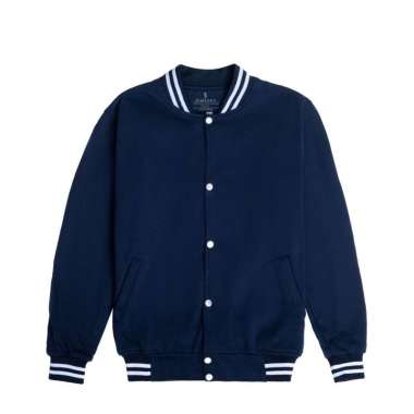 Jemssky Jaket Varsity Pria Jaket Baseball Pria Jaket Fleece Casual Cowok varsity Polos Navy XXL
