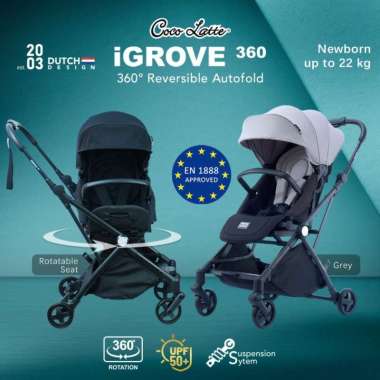 Stroller Cocolatte CL 21537 iGrove 360 Kereta Dorong Bayi Grey