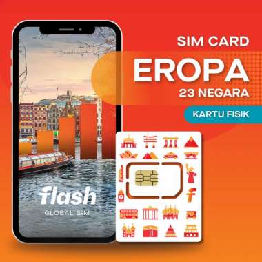 SIM Card Eropa 23 Negara Internet Data Flash Global SIM (Simcard Europe, Simcard Belanda, Simcard UK