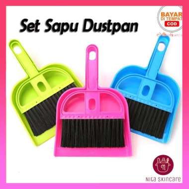 Sapu Pengki Set Sapu dan Pengki Mini Set Mini Dustpan sapu dan serokan kecil Pink