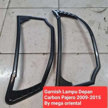 Paket Garnish Lampu Depan Belakang Carbon Pajero Sport Lama