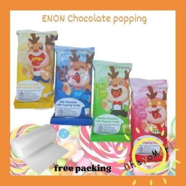ENON Chocolate popping candy / Enon permen cokelat meletuk / Permen pop 15g White chocolate