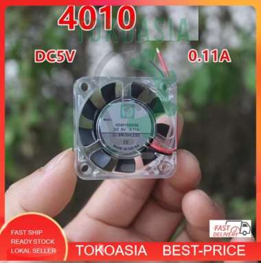 Dc 5v Mini Cooling Fan 4010 - Trasparent Fan with Blue LED